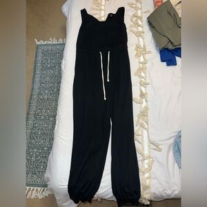 Black Jumpsuit with Drawstring Waist